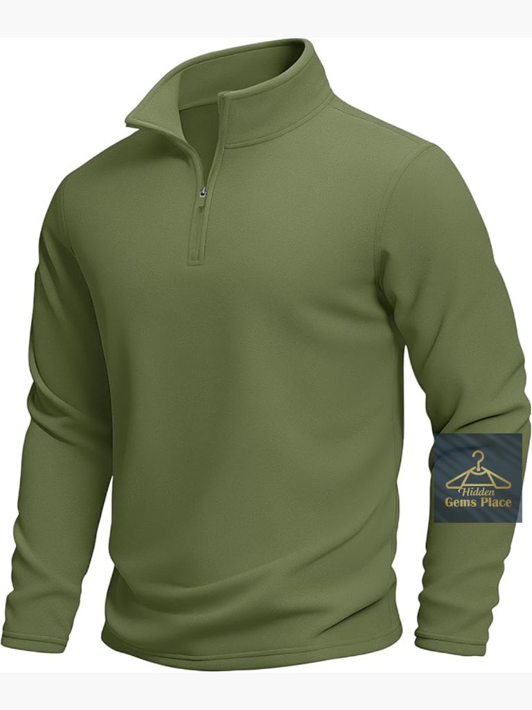 Men's Quarter Zip Polar Fleece Sweatshirt Pullover Long Sleeve
